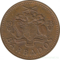 Монета. Барбадос. 5 центов 1973 год.