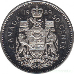 Монета. Канада. 50 центов 1989 год.