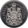 Монета. Канада. 50 центов 1989 год. ав.
