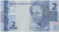 Банкнота. Бразилия. 2 реала 2010 год. Тип 252е.