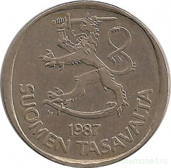 Монета. Финляндия. 1 марка 1987 год (М).