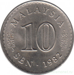 Монета. Малайзия. 10 сен 1982 год.