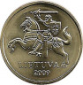 Аверс. Монета. Литва. 10 центов 2009 год.