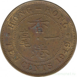 Монета. Гонконг. 10 центов 1949 год.