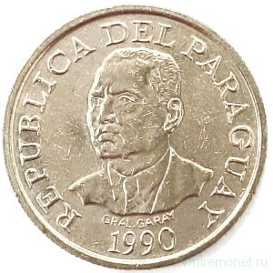 Монета. Парагвай. 10 гуарани 1990 год. 
