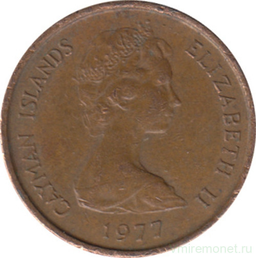 Монета. Каймановы острова. 1 цент 1977 год.