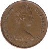 Монета. Каймановы острова. 1 цент 1977 год. ав.
