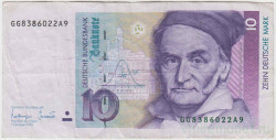 Банкнота. Германия. ФРГ. 10 марок 1993 год. Тип 38c.