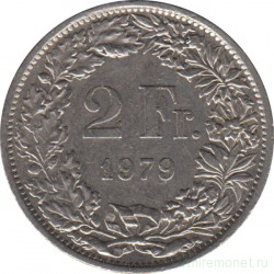 Монета. Швейцария. 2 франка 1979 год.