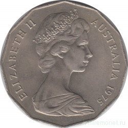 Монета. Австралия. 50 центов 1975 год.