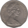 Монета. Австралия. 50 центов 1975 год. ав.