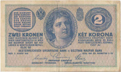 Банкнота. Австро-Венгрия. 2 кроны 1914 год. "C". Тип 17b.