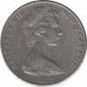 Монета. Новая Зеландия. 20 центов 1982 год. ав.