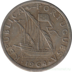 Монета. Португалия. 2,5 эскудо 1964 год.