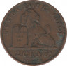 Монета. Бельгия. 2 сантима 1912 год. Des Belges.