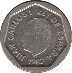 Монета. Испания. 200 песет 1987 год.