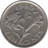 Монета. Бермудские острова. 10 центов 1990 год. ав.