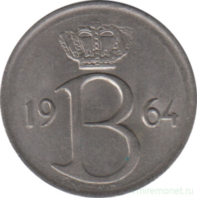 Монета. Бельгия. 25 сантимов 1964 год. BELGIQUE.