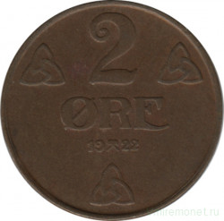 Монета. Норвегия. 2 эре 1922 год.