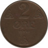 Монета. Норвегия. 2 эре 1922 год. ав.