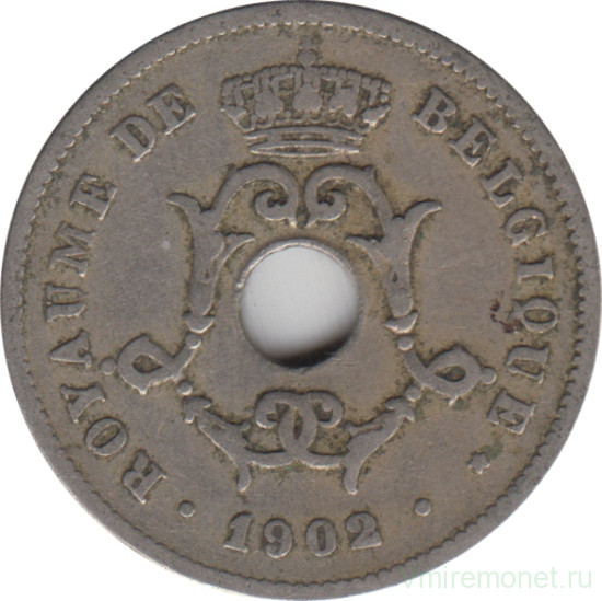 Монета. Бельгия. 10 сантимов 1902 год. BELGIQUE.