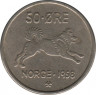  Монета. Норвегия. 50 эре 1958 год. ав.