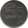 Монета. Словакия. 5 крон 1996 год. рев.