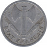Монета. Франция. 2 франка 1944 год. Монетный двор - (C) Посси. рев.