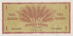 Банкнота. Финляндия. 1 марка 1963 год. Тип 98A(15).
