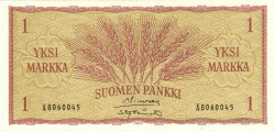 Банкнота. Финляндия. 1 марка 1963 год. Тип 98a(15).