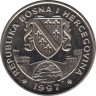  Монета. Босния-Герцеговина. 1 соверен 1997 год. Арабский скакун. рев.