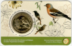Монета. Бельгия. 2,5 евро 2022 год. 100 лет охране птиц  Бельгии. Блистер, коинкарта Belgique.