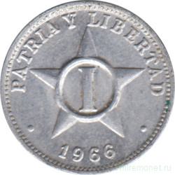 Монета. Куба. 1 сентаво 1966 год.