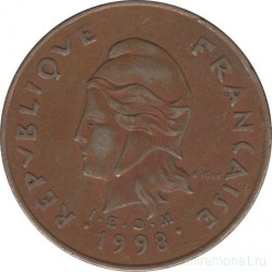 Монета. Французская Полинезия. 100 франков 1998 год.