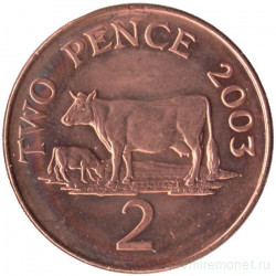 Монета. Гернси. 2 пенса 2003 год. 