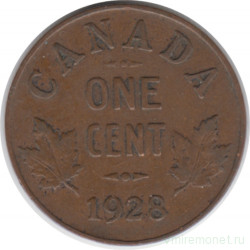 Монета. Канада. 1 цент 1928 год.