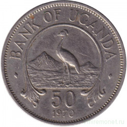 Монета. Уганда. 50 центов 1970 год.