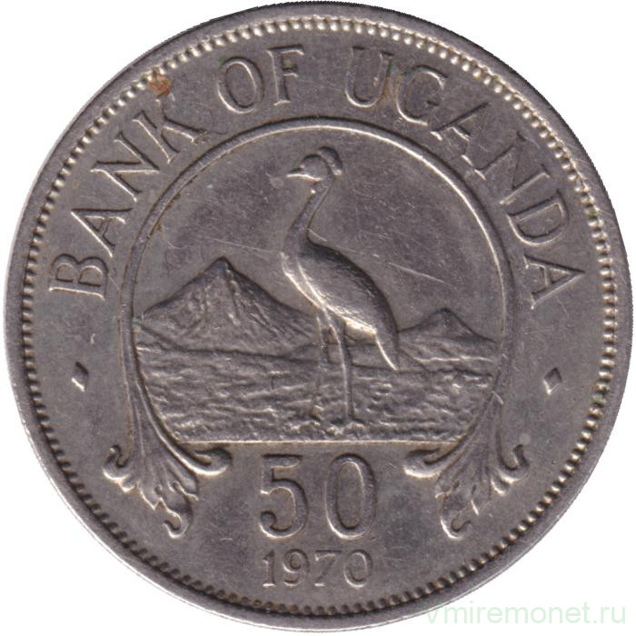 Монета. Уганда. 50 центов 1970 год.