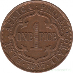 Монета. Протекторат Британская Восточная Африка. 1 пайс 1897 год.