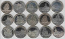 Монета. Тристан-да-Кунья. Набор 15 монет 1 крона 2008 год. Исторические и знаменитые корабли Королевского флота. ав.