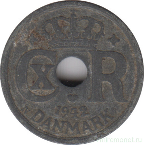 Монета. Дания. 10 эре 1942 год.
