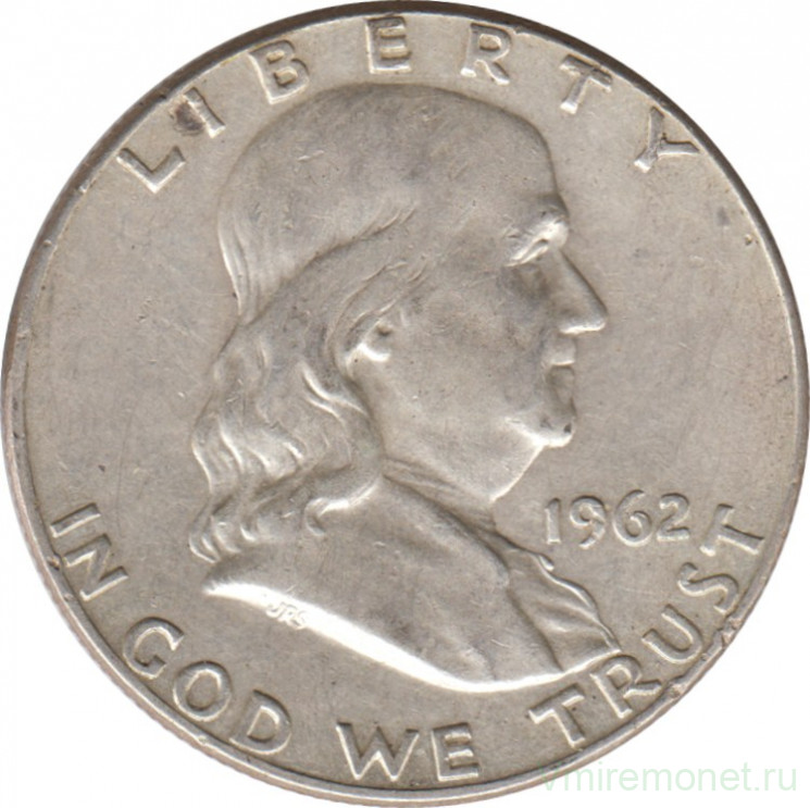Монета. США. 50 центов 1962 год. Франклин.