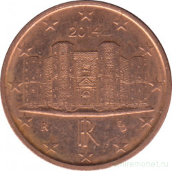 Монета. Италия. 1 цент 2014 год.