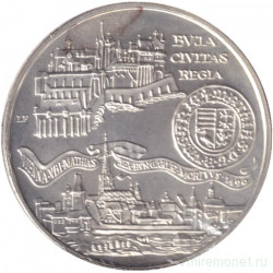 Монета. Венгрия. 500 форинтов 1990 год. 500 лет со дня смерти Матьяша I. Королевский город-крепость Буда.