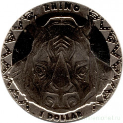 Монета. Сьерра-Леоне. 1 доллар 2023 год. Носорог.