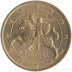 Монета. Литва. 50 центов 2015 год.