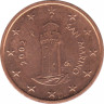  Монета. Сан-Марино. 1 цент 2002 год. ав.
