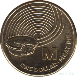 Монета. Австралия. 1 доллар 2019 год.  Английский алфавит. Буква "M".