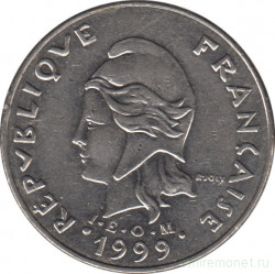 Монета. Новая Каледония. 20 франков 1999 год.