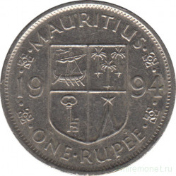 Монета. Маврикий. 1 рупия 1994 год.